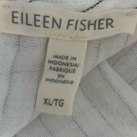 Eileen Fisher white pin stripe top womens xl - Picture 5 of 5